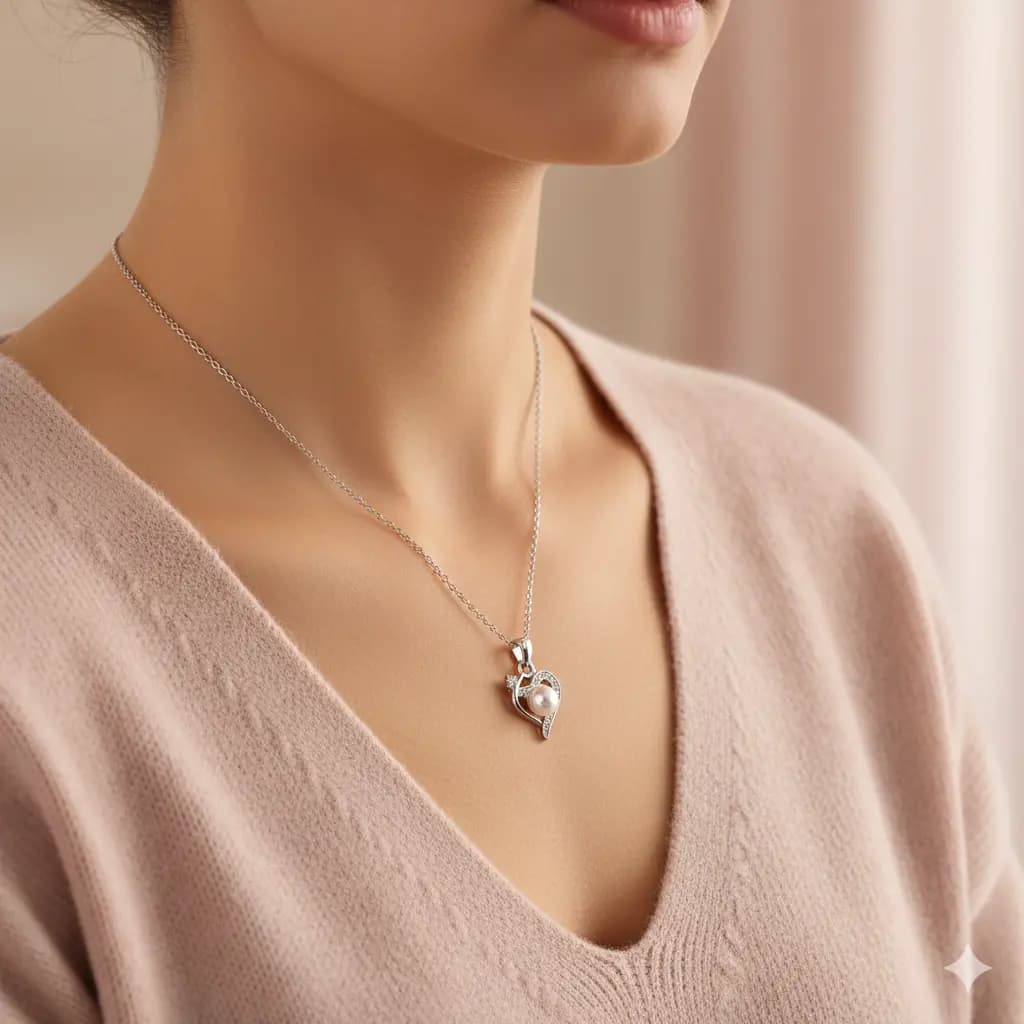 Heart Pearl Pendant Necklace