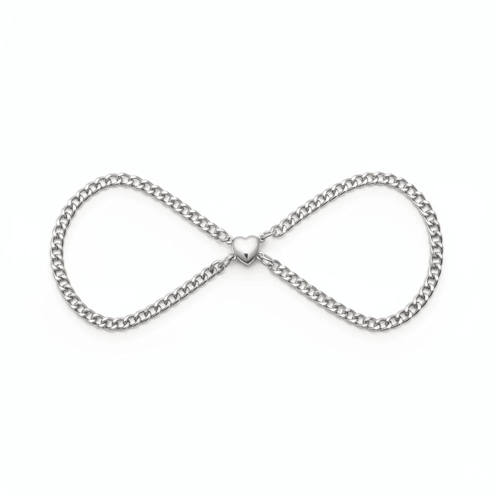 Magnetic Couple Heart Chain Bracelet Set